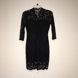 Lace mid sleeve dress